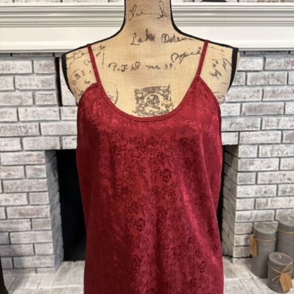 Vintage Wonderline‎ Intimates Womens Floral Nightgown Slip Dress Red Large - Picture 2 of 10